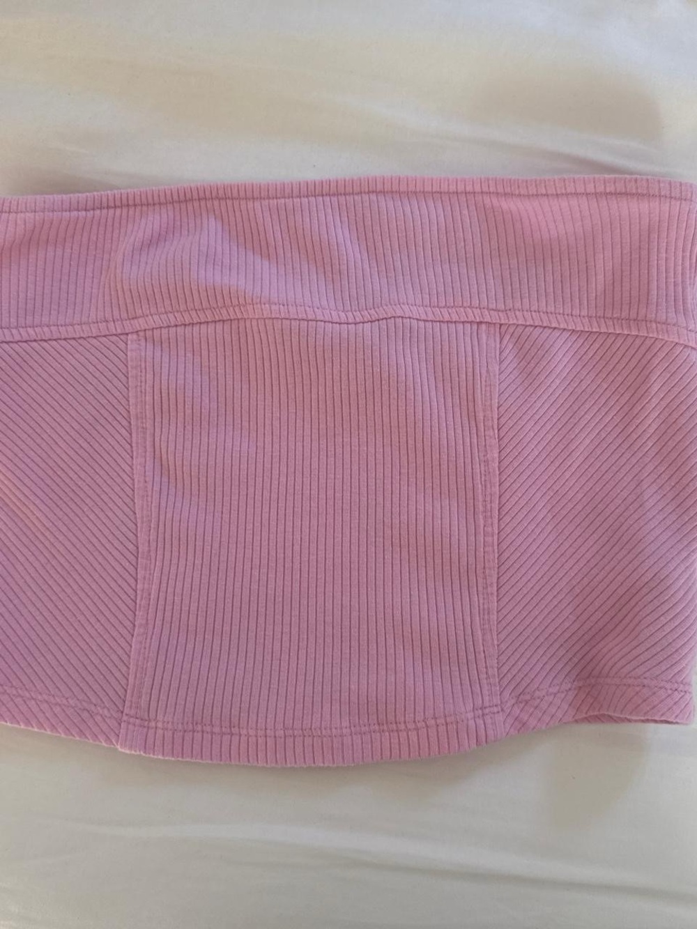 Urban Outfitters Pink Ribbed Strapless Crop Top